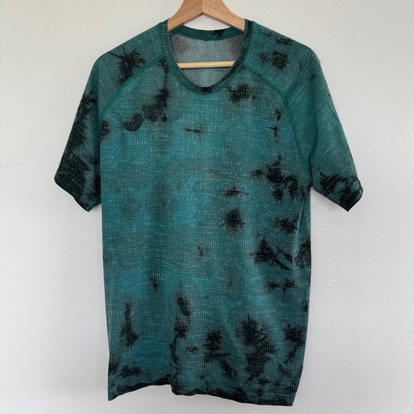 Lululemon Shirt Mens Large Diamond Dye Metal Vent Tech Athletic Fitness Work Out - Picture 1 of 8
